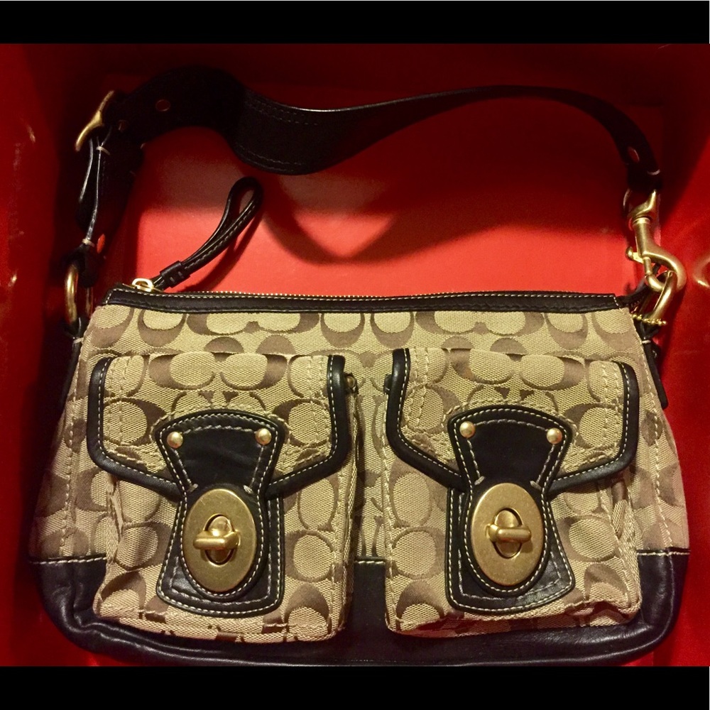 SOLD | COACH Signature Legacy Turn-lock Satchel